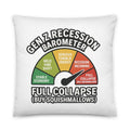 Barometer-style graphic with satirical labels critiquing modern life Pillow front view — Wandering With Pride