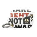 Typography with peace sign and flower AirPods Case front view — Wandering With Pride