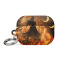 Fantasy woman in stormy mountain scene AirPods Case front view — Wandering With Pride