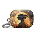 abstract rainbow swirl with soft watercolor blooms AirPods Case front view — Wandering With Pride