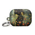 woman's profile surrounded by flames and sparks AirPods Case front view — Wandering With Pride