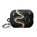 coiled snake pattern with surrounding outstretched snakes AirPods Case front view — Wandering With Pride