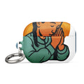 woman praying in front of golden circle with 'Bless the Mess' text AirPods Case front view — Wandering With Pride