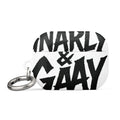 Gnarly & Gravy band logo with stylized rugged head portrait and gothic typography AirPods Case front view — Wandering With Pride