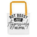 JUST typography Tote Bag front view — Wandering With Pride