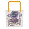 crystal ball surrounded by queer symbols and tarot cards Tote Bag front view — Wandering With Pride