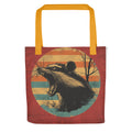 vintage-style retro-futuristic rat illustration Tote Bag front view — Wandering With Pride