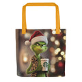 The Grinch portrait Tote Bag front view — Wandering With Pride
