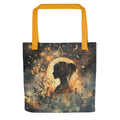 abstract rainbow swirl with soft watercolor blooms Tote Bag front view — Wandering With Pride