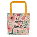 hand-drawn woman's face with floral elements and inspirational typography Tote Bag front view — Wandering With Pride