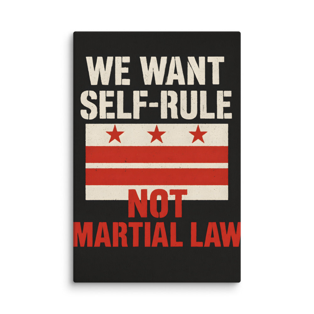 Typography with 'We Want to Live' and fragmented 'We Are the ___' Canvas Print front view — Wandering With Pride