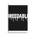 Graffiti-style 'BREEDABLE' typography Canvas Print front view — Wandering With Pride