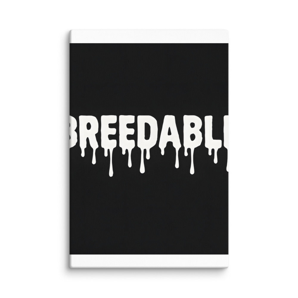 Graffiti-style 'BREEDABLE' typography Canvas Print front view — Wandering With Pride