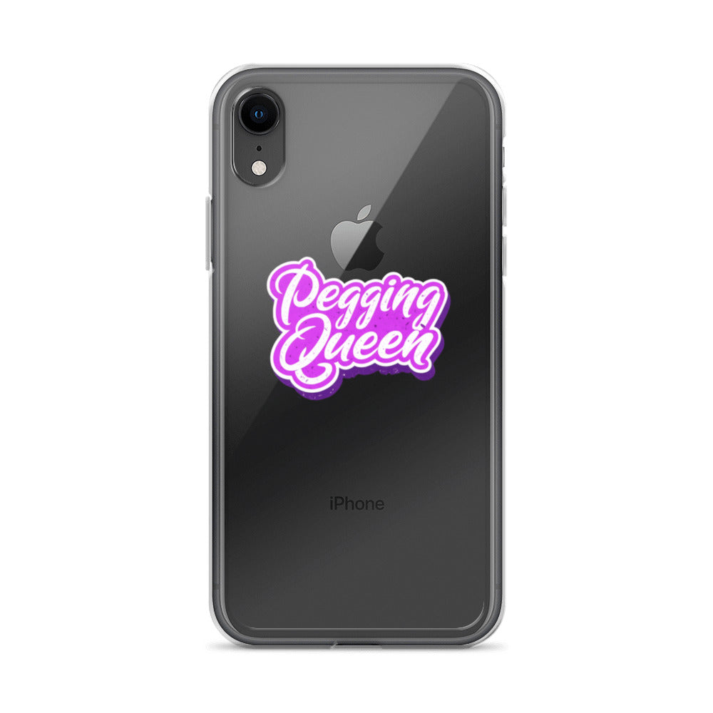 Pegging Queen hand-drawn typography iPhone Case front view — Wandering With Pride