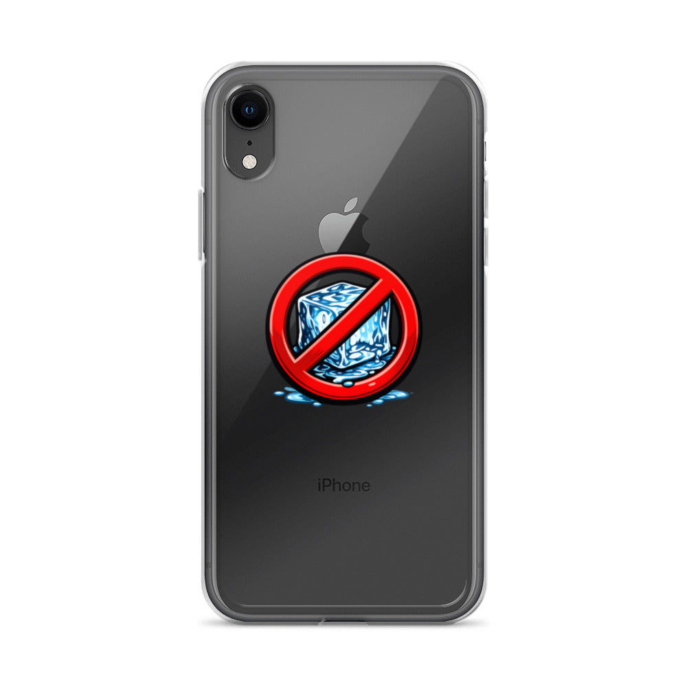 Red Circle with Ice Cube Symbol iPhone Case front view — Wandering With Pride