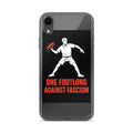 White male figure holding a red Molotov cocktail in a stylized illustration iPhone Case front view — Wandering With Pride