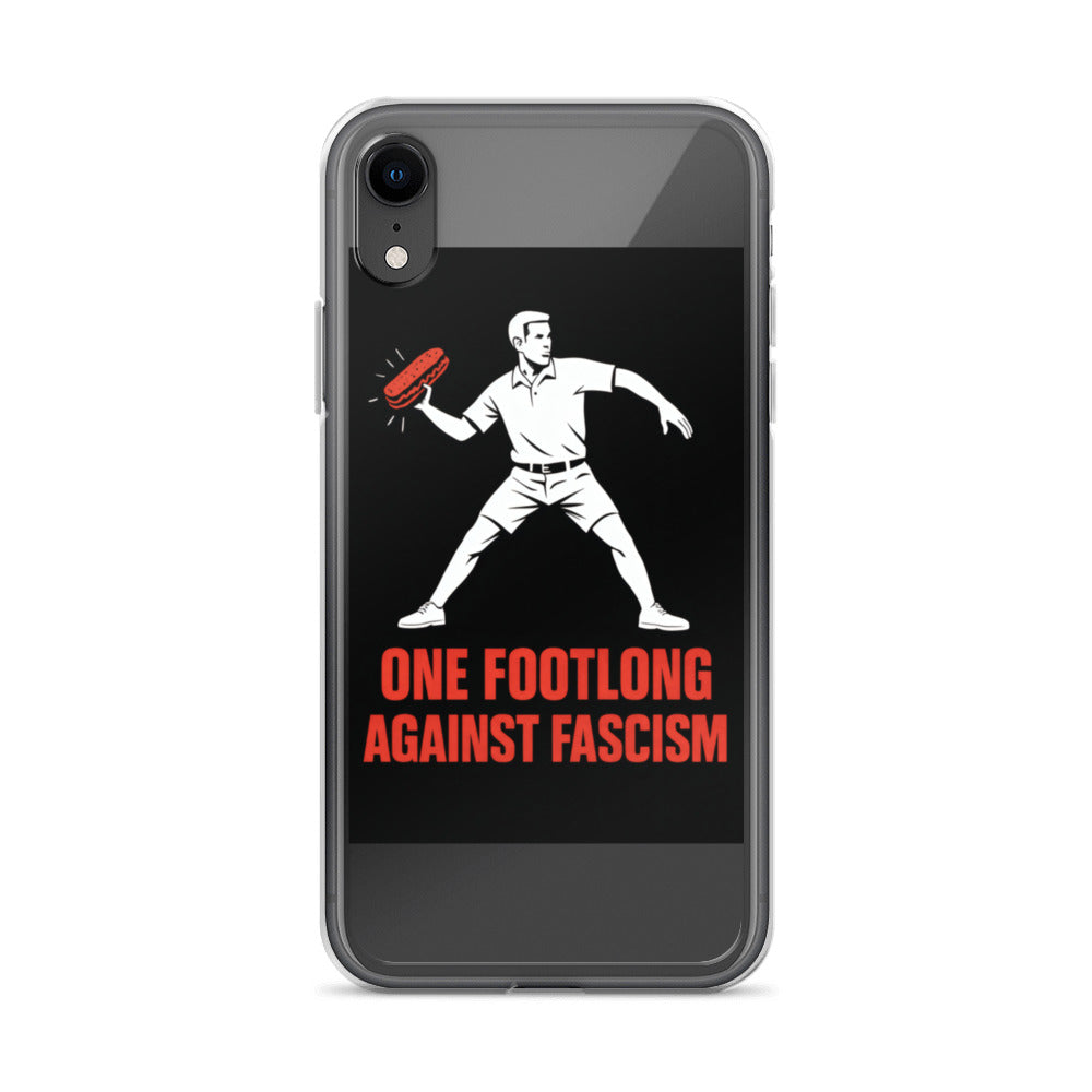 White male figure holding a red Molotov cocktail in a stylized illustration iPhone Case front view — Wandering With Pride