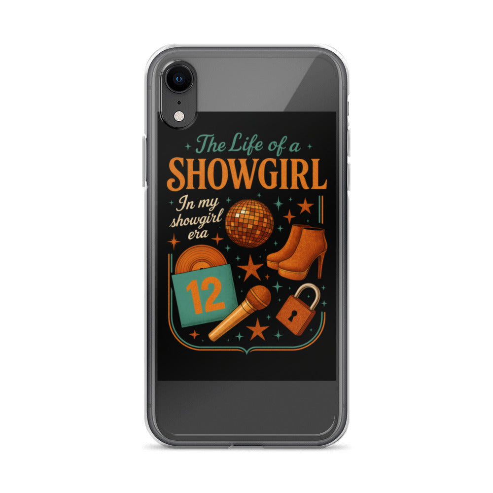 1970s Showgirl Illustration iPhone Case front view — Wandering With Pride
