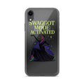 abstract female figure in dynamic pose surrounded by vibrant music energy iPhone Case front view — Wandering With Pride