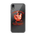Cartoon chicken in cowboy hat with gun and text 'Undiagnosed' / 'But Something Aint Right' iPhone Case front view — Wandering With Pride