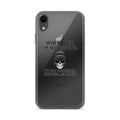 punk skull illustration with tongue out, spiked hair, and sunglasses iPhone Case front view — Wandering With Pride
