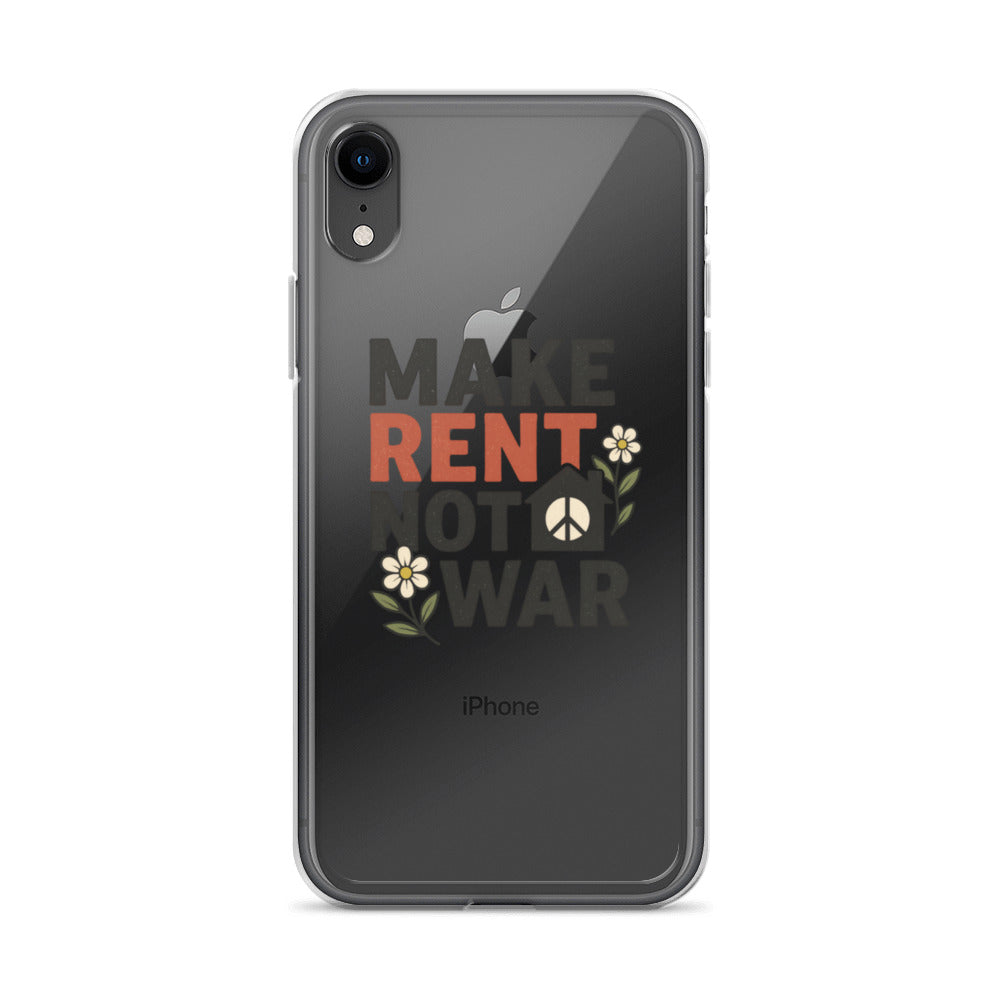 Typography with peace sign and flower iPhone Case front view — Wandering With Pride