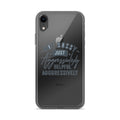 cat wearing a floral hippie hat, seated peacefully iPhone Case front view — Wandering With Pride
