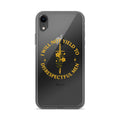 Sword with flowers and text 'I WILL NOT YIELD TO DISRESPECTFUL MEN' iPhone Case front view — Wandering With Pride