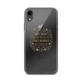 stylized modern Mona Lisa illustration with text 'THEY DIDN'T BURN WITCHES, THEY BURNED WOMEN' iPhone Case front view — Wandering With Pride