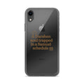 Typography with text reading 'A Darshen soul trapped in a Samuel schedule' iPhone Case front view — Wandering With Pride