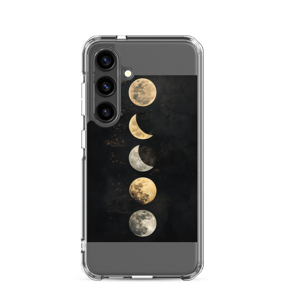 Phases of the Moon - Full, Crescent, and New Moons Samsung Case front view — Wandering With Pride