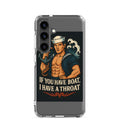 Illustration of a cartoon sailor with a large beard, top hat, and curved sword Samsung Case front view — Wandering With Pride