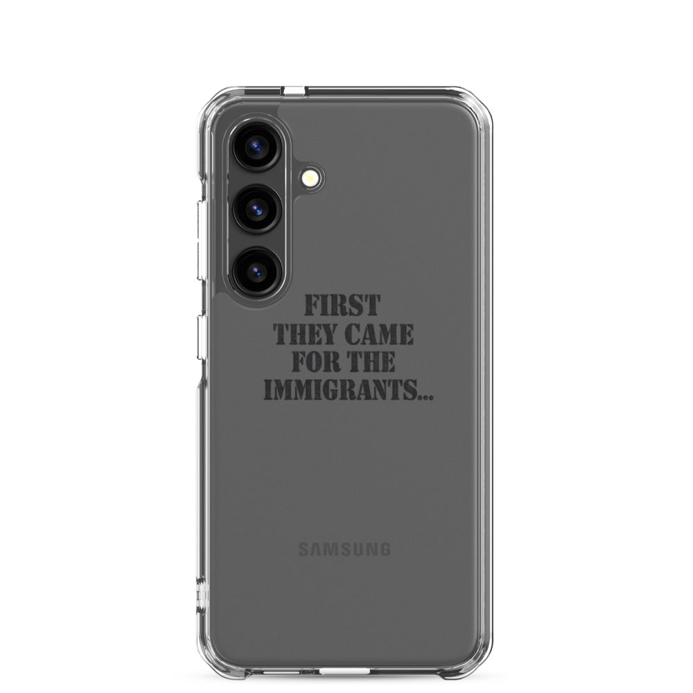 FIRST THEY CAME FOR THE... typography Samsung Case front view — Wandering With Pride