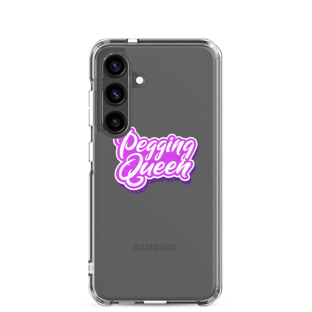 Pegging Queen hand-drawn typography Samsung Case front view — Wandering With Pride