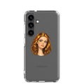 Abstract portrait of a woman with vivid blue eyes Samsung Case front view — Wandering With Pride