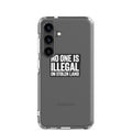 NO ONE IS ILLEGAL ON STOLEN LAND typography Samsung Case front view — Wandering With Pride