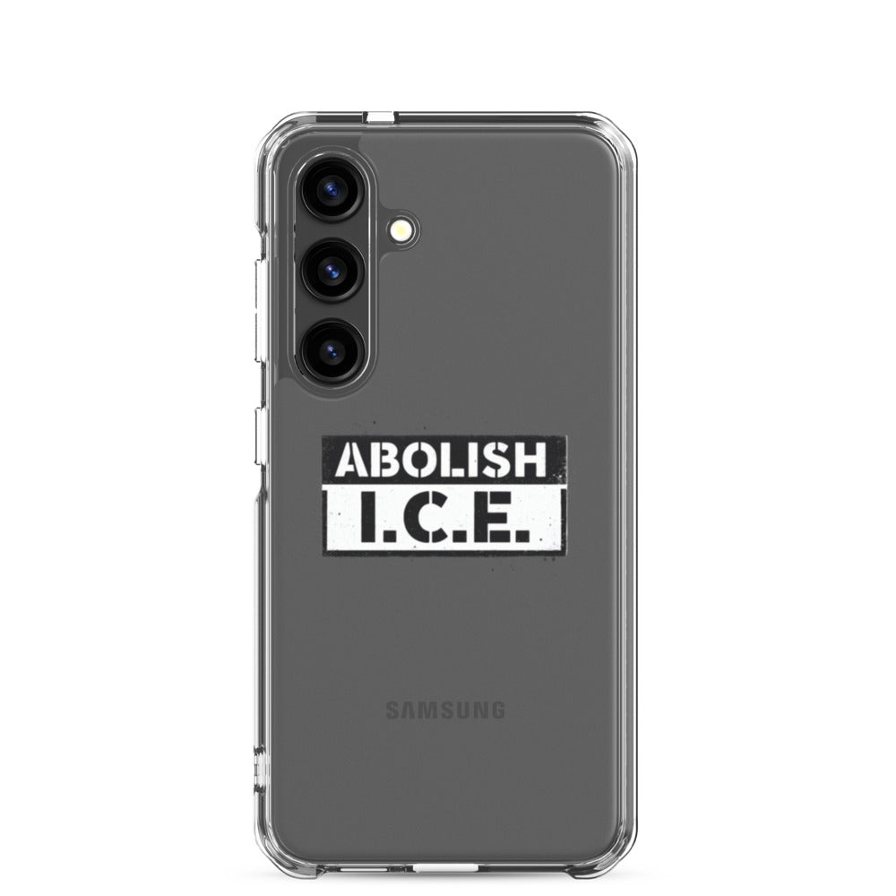 ABOLISH I.C.E. typography Samsung Case front view — Wandering With Pride