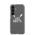 Legs with 'LEG RESTS' typography Samsung Case front view — Wandering With Pride