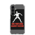 White male figure holding a red Molotov cocktail in a stylized illustration Samsung Case front view — Wandering With Pride