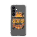 I WANTED A SUMMER GLOW-UP NOT A BLOW-UP illustration with sun/peace sign hybrid Samsung Case front view — Wandering With Pride