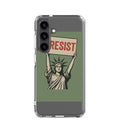 Statue of Liberty holding a 'RESIST' sign Samsung Case front view — Wandering With Pride