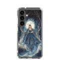 Celestial queen illustration with a stylized moon goddess in LGBTQ+ pride colors Samsung Case front view — Wandering With Pride