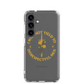 Sword with flowers and text 'I WILL NOT YIELD TO DISRESPECTFUL MEN' Samsung Case front view — Wandering With Pride