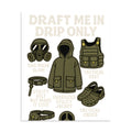 Drip culture gas mask with 'DRAFT ME IN DRIP ONLY' text Poster front view — Wandering With Pride