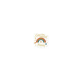 Gay the Pray Away illustration with rainbow arc, star, and crescent moon Sticker front view — Wandering With Pride
