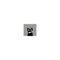Black cat with a white bone around its neck Sticker front view — Wandering With Pride