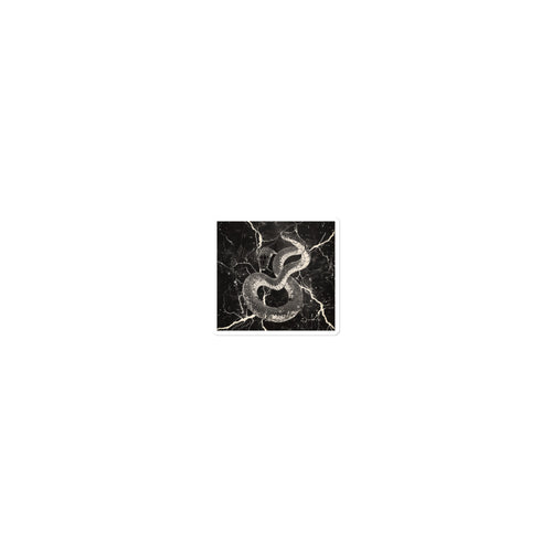 snake coiled around electrified structure illustration Sticker front view — Wandering With Pride