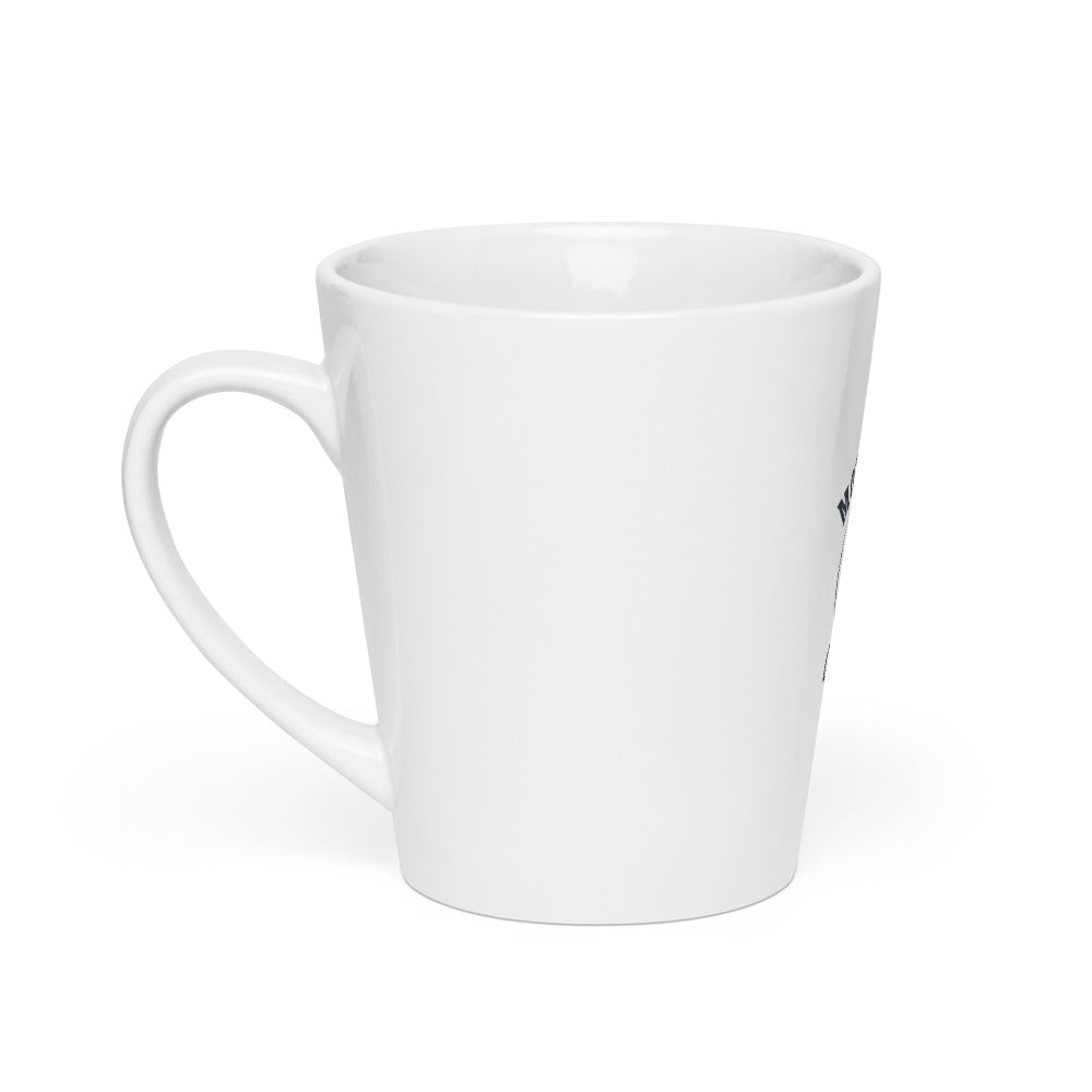 Monochromatic bearded man in flat cap Latte Mug front view — Wandering With Pride