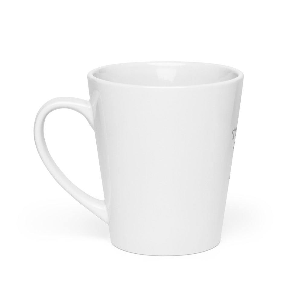 voodoo doll with pins and 'Thinking of you' text Latte Mug front view — Wandering With Pride