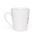 Typography with red raised fist and text 'Not Aspiring to Be Humble' Latte Mug front view — Wandering With Pride